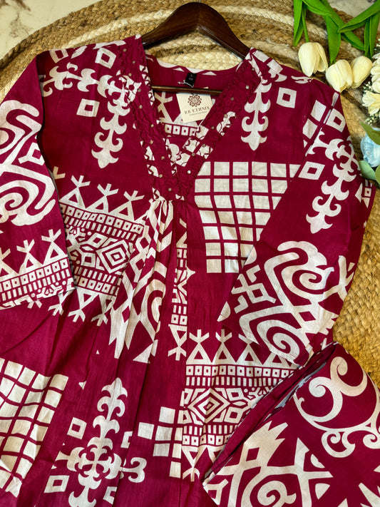 Premium Quality Pure Cotton A-Line Kurta Palazzo Set