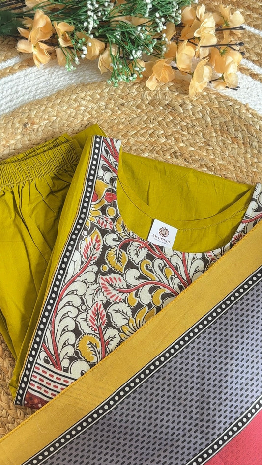 Dhabu Cotton Patch Work Kurta Set with Ajrakh Print Dupatta | Handcrafted Ethnic Wear for Women 3pc set