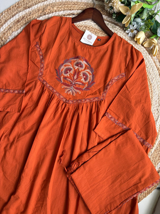 Premium Quality Pure Cotton Embroidered Kurta Pant Set