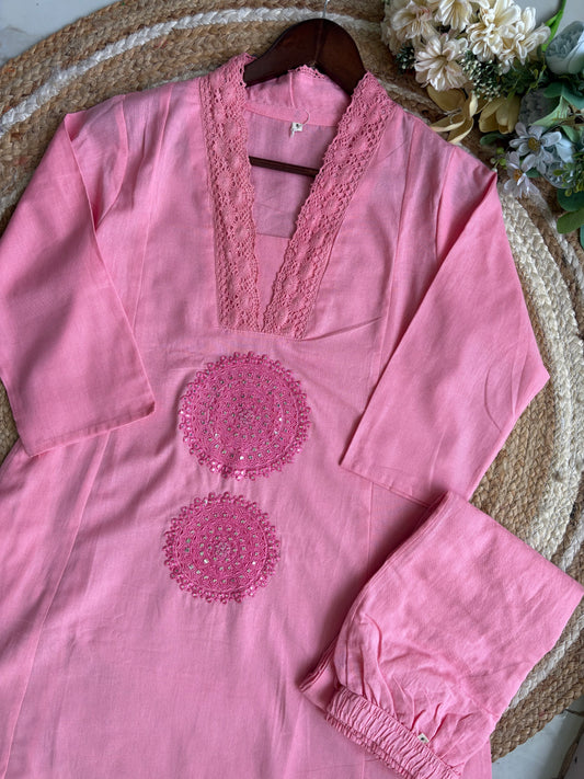 Premium Quality Pure Cotton Slub A-Line Co-Ord Set.