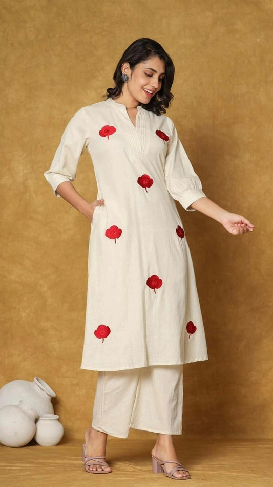 Premium Quality Pure Cotton Slub A-Line Co-ord Set.